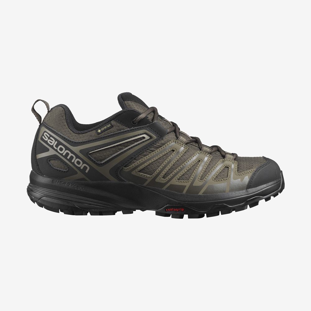 SALOMON X CREST GORE-TEX Philippines - Men's Hiking Shoes - Brown | 732650-WVY